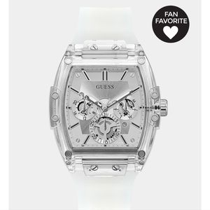 Guess Men's CLEAR CASE CLEAR PU WATCH